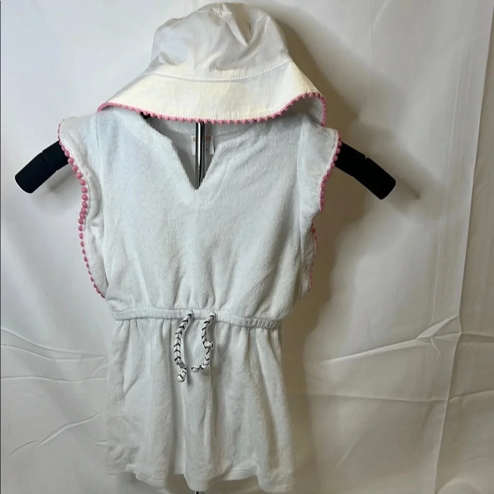 Gymboree White Terry Cloth Cover-Up with Pink Trim